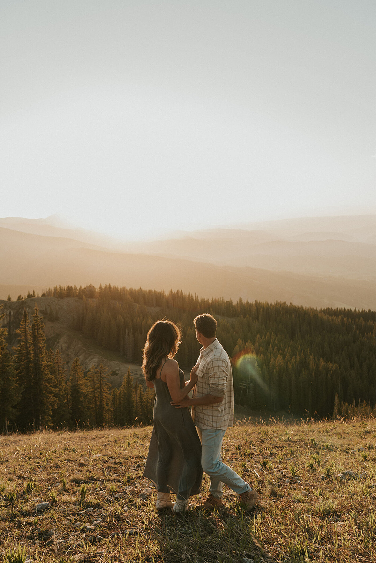 Summer romantic wedding proposal photos mountain in Aspen, Colorado