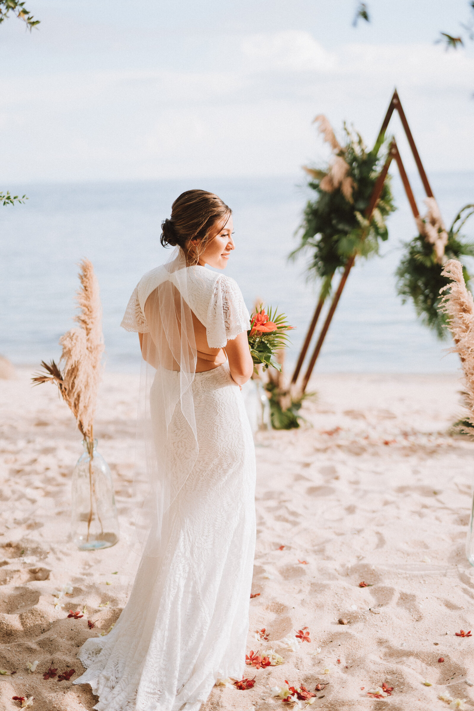 Bride on beach Thailand