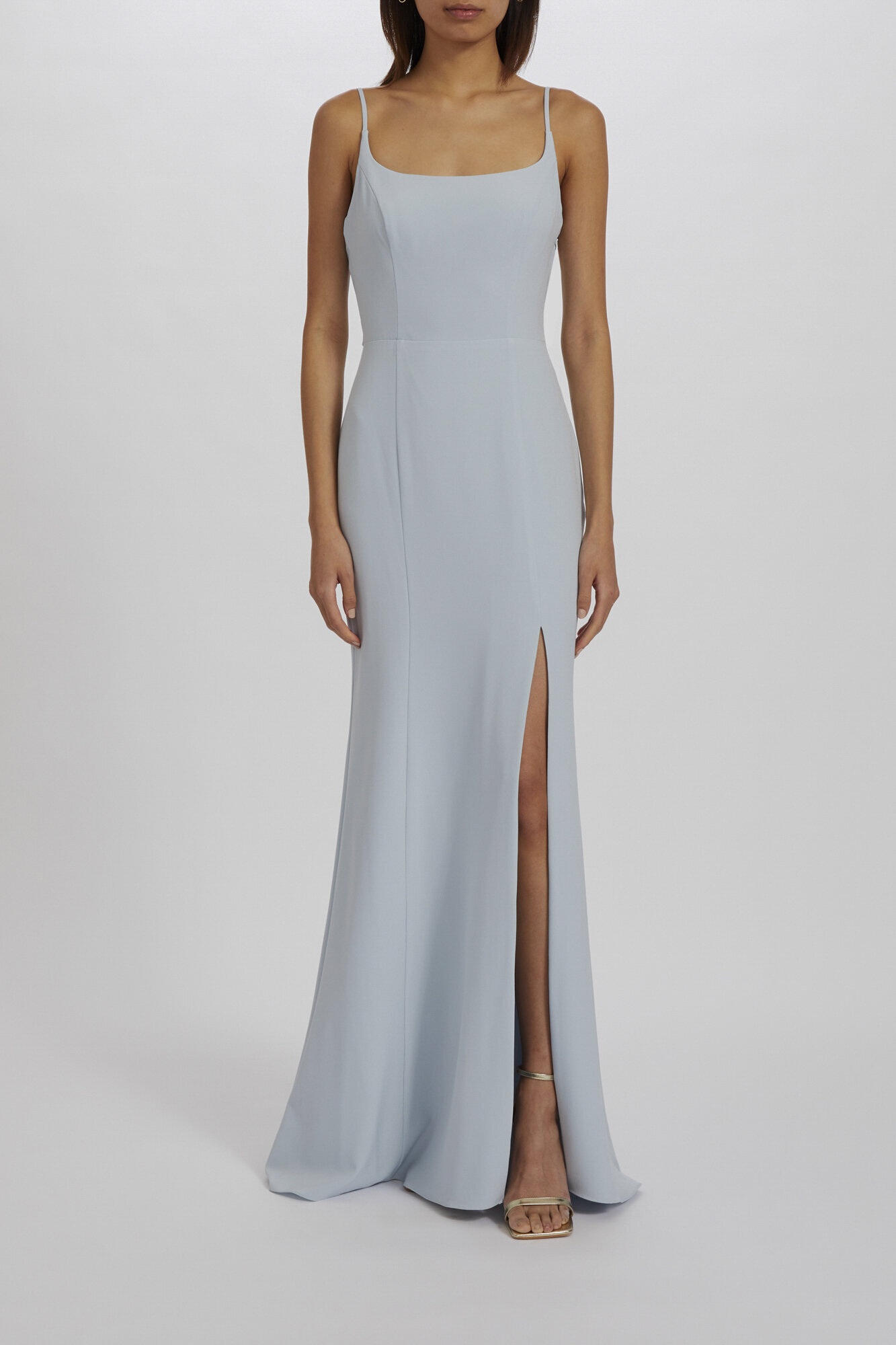 princess polly baby blue dress Amsale Draped One-Shoulder Gown In Brown - 50% Off main image 1