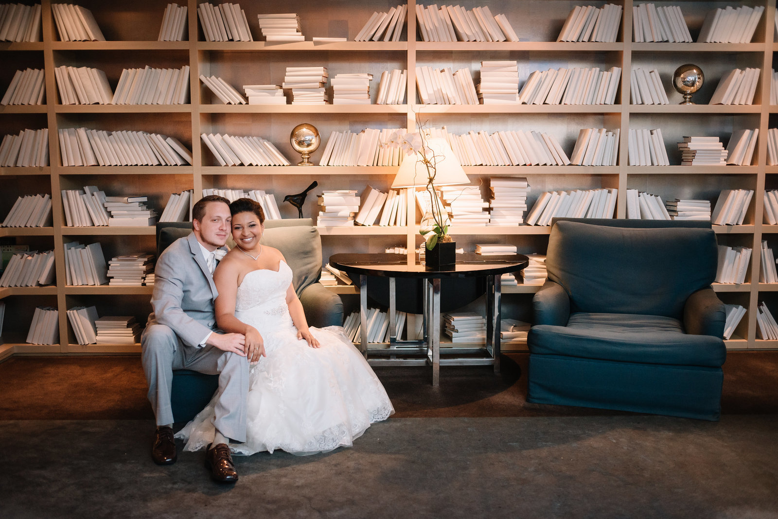 bride and groom sitting at lorien hotel and spa alexandria va