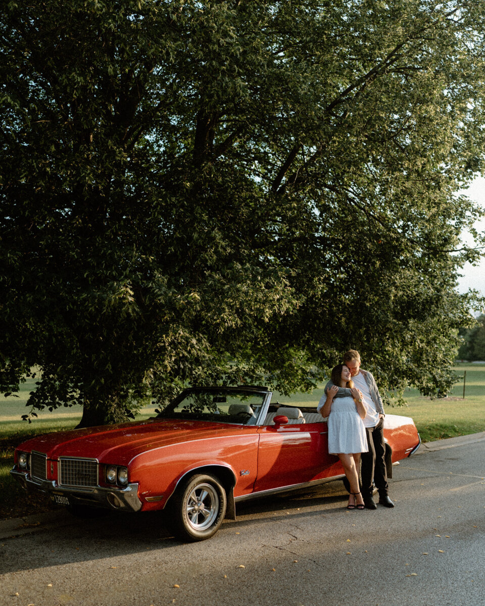 Timeless Romance- Vintage Engagement Session with Classic Car Charm-17