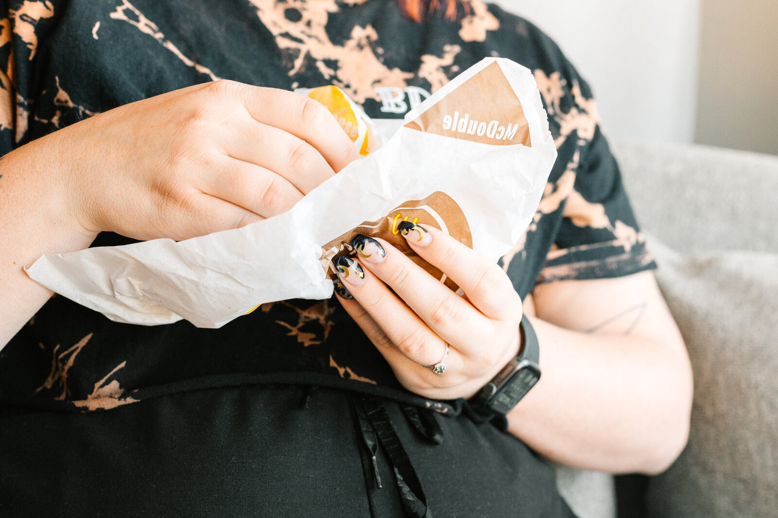 A bride with tattoos has McDonalds the morning of her wedding.