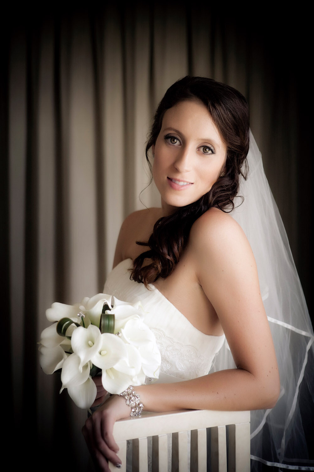 bridal portrait by window light at Zilzie, QLD