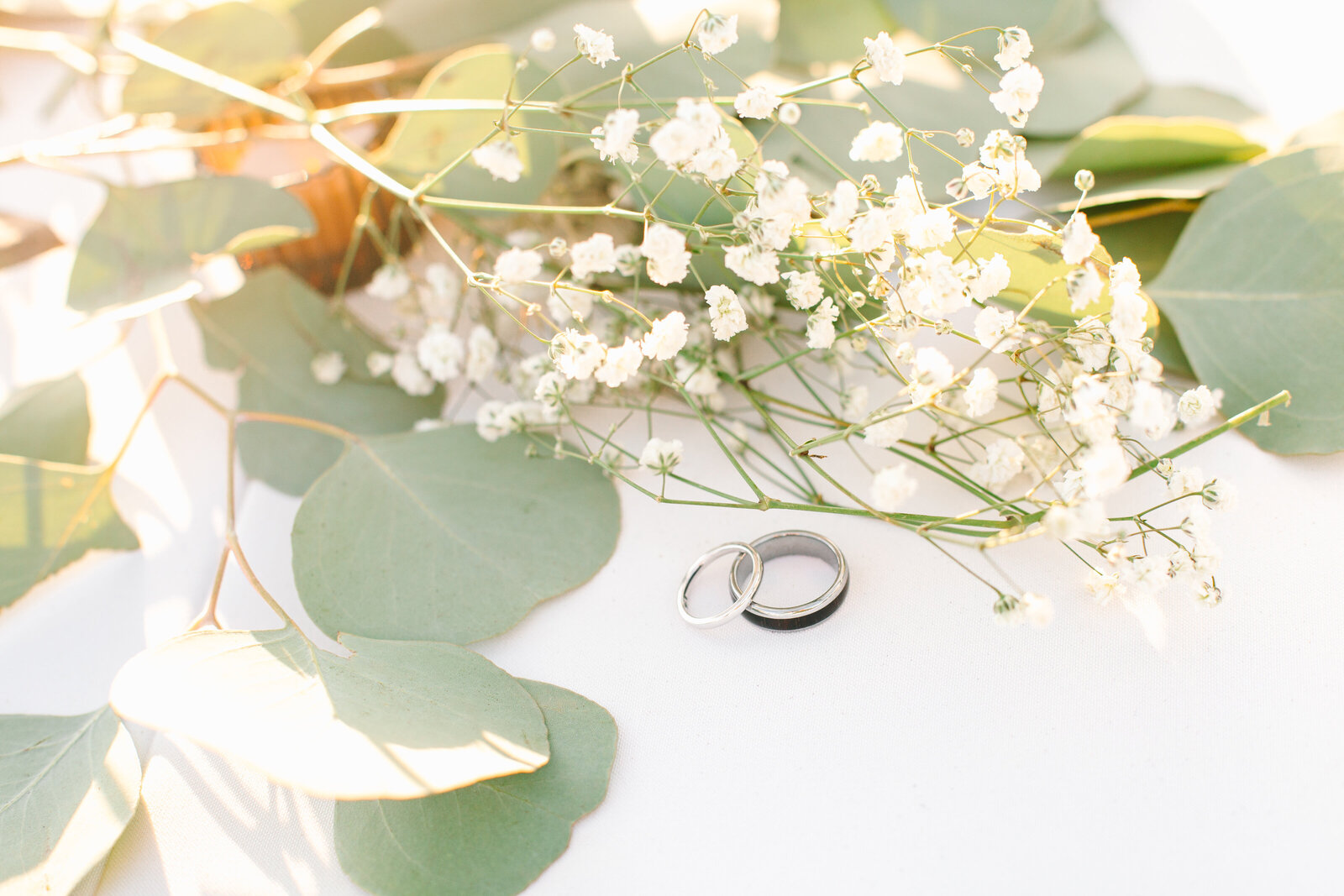 Wedding rings at a Los Angeles wedding.