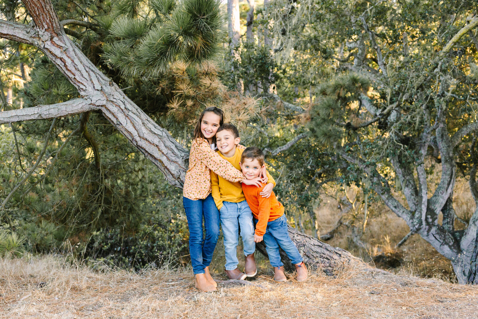 Siblings pose for family photos in Santa Cruz, Ca.