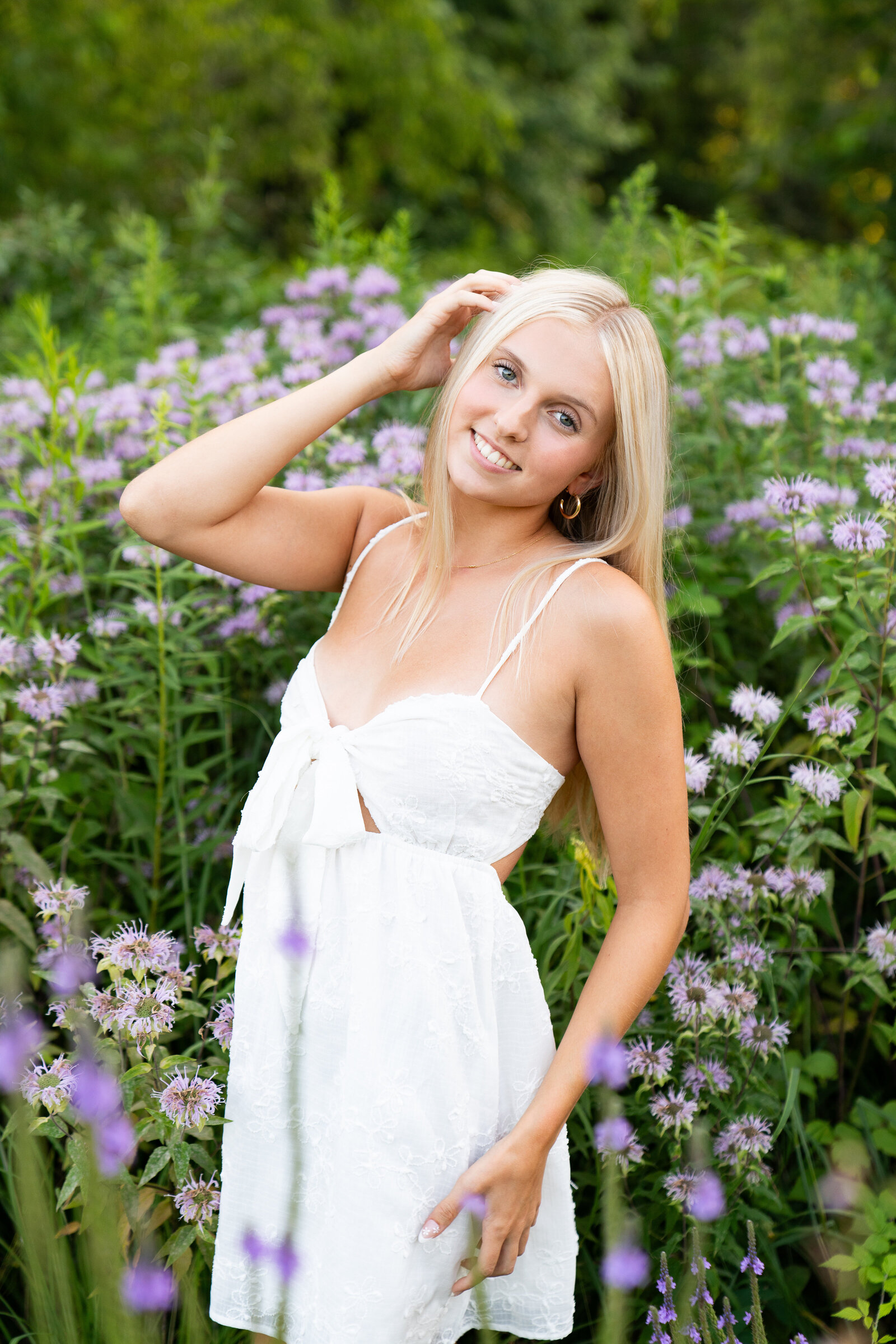 flower field senior pictures