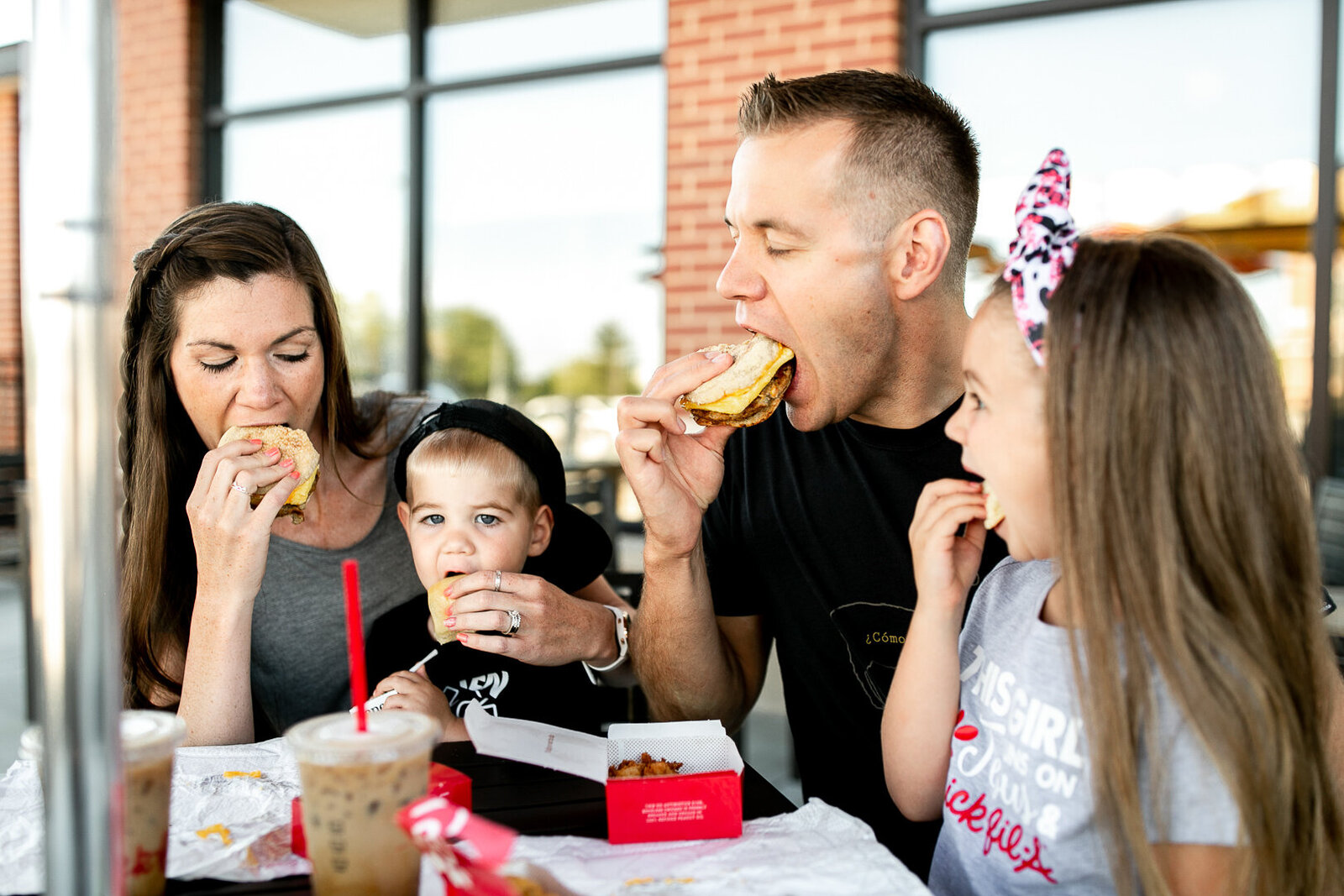 West Des Moines family eats Chic-fil-a together