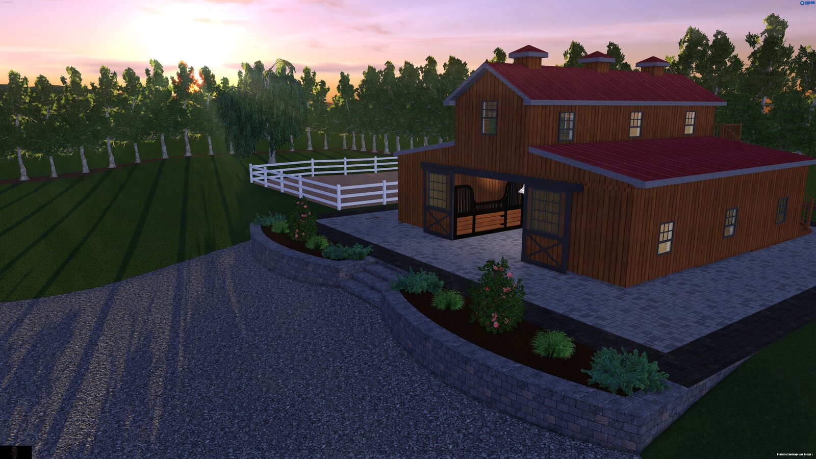 horse barn landscaping