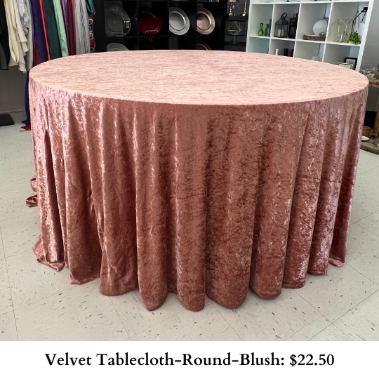 Velvet Tablecloth-Round-Blush-383