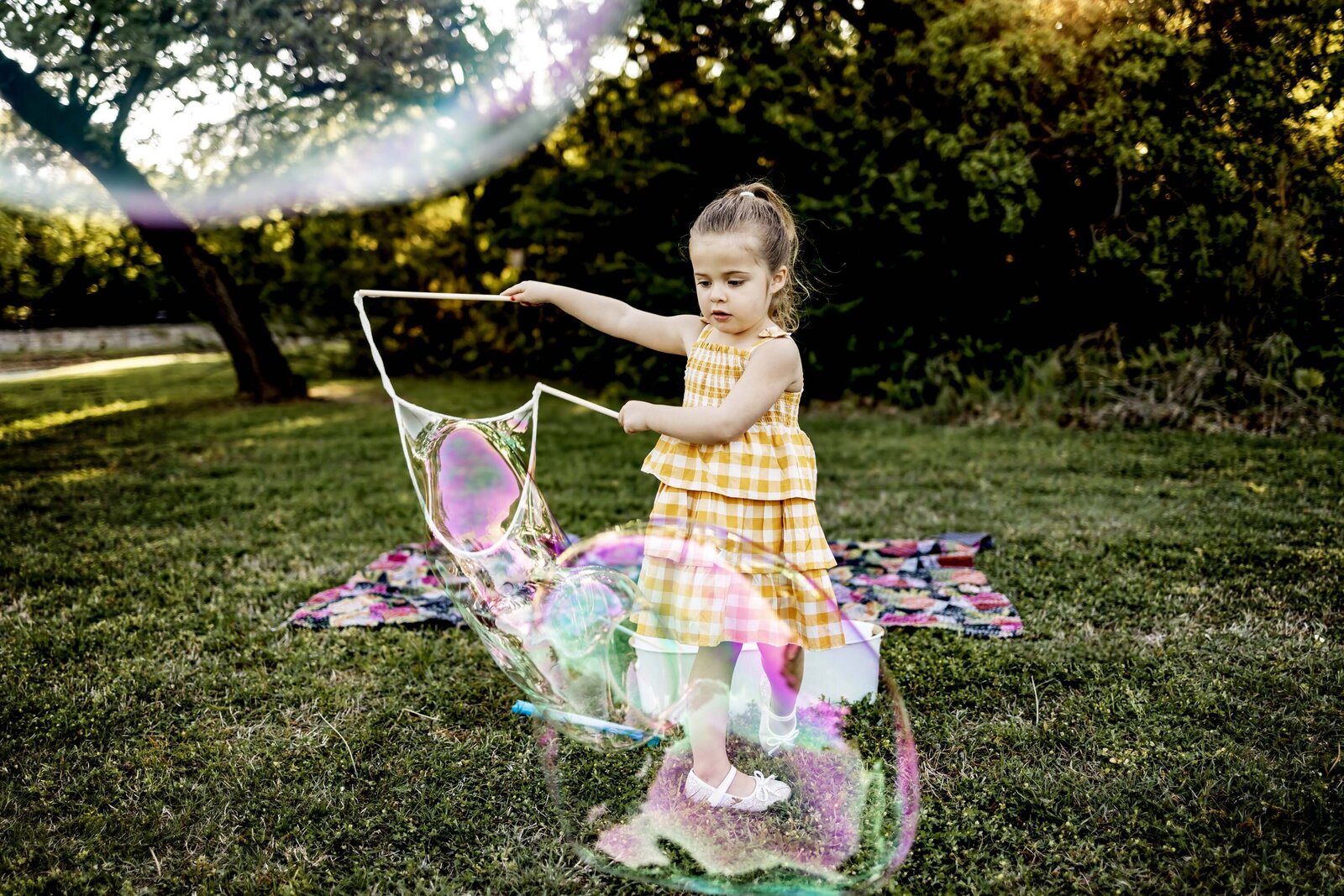 A young girl in southlake texas in the sun