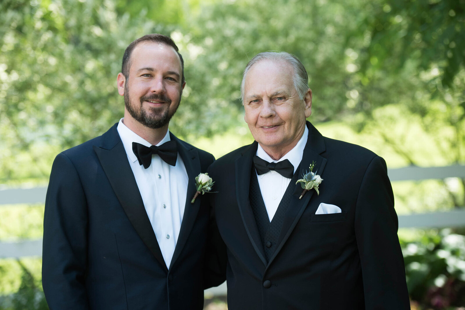 father of the groom pictured with his son before the Private Estate Wedding New Hope Pennsylvania 