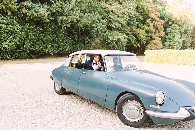 classic french wedding car