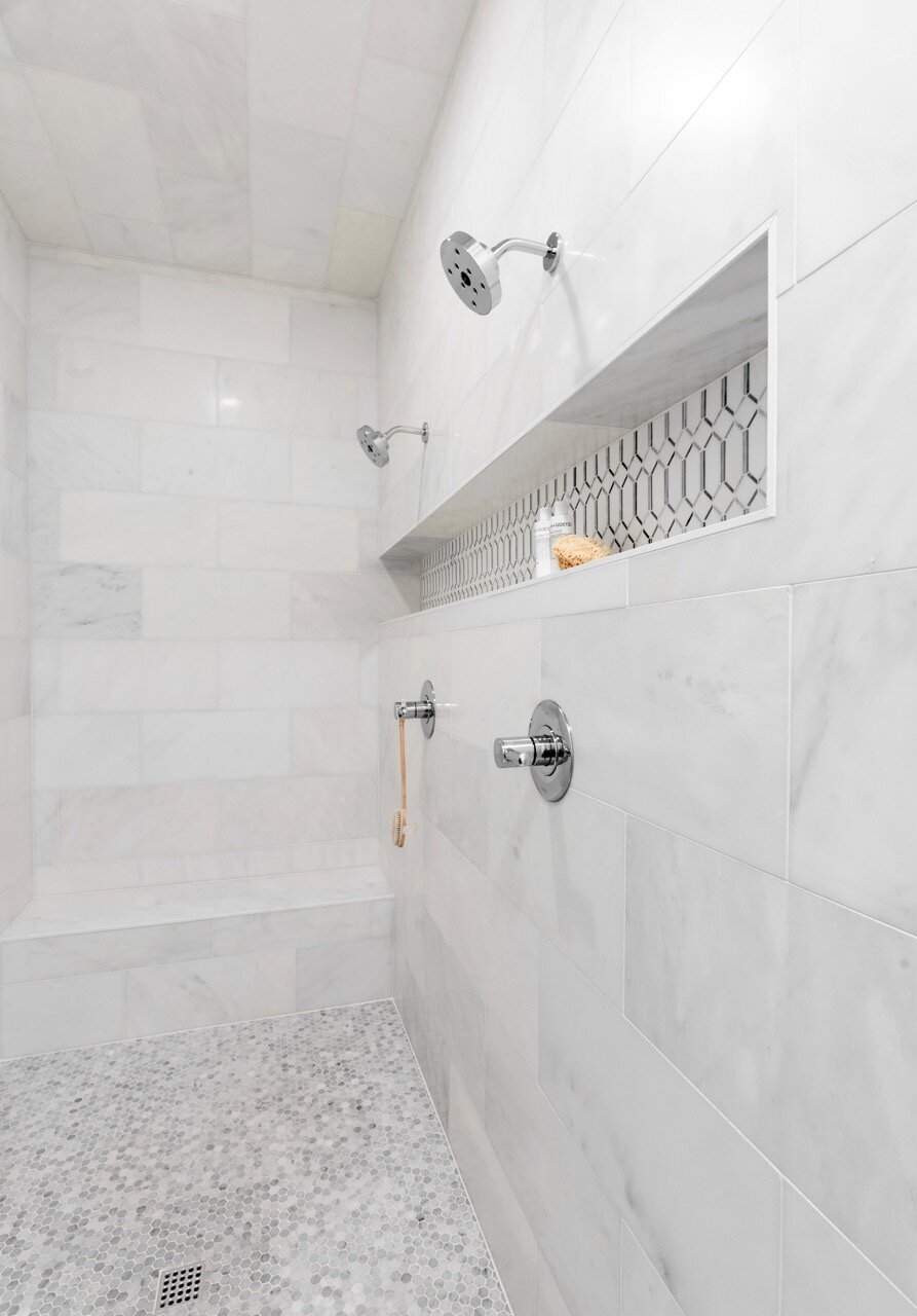Nuela Designs Primary Shower Full Marble Interior Design