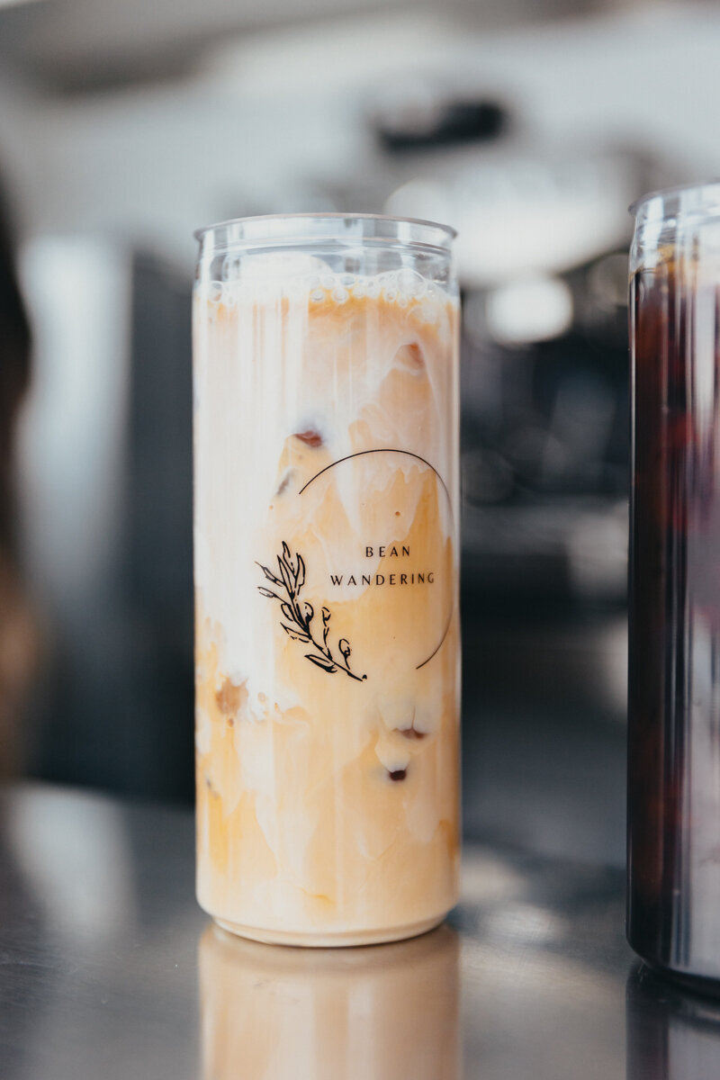 close up image of an iced coffee drink