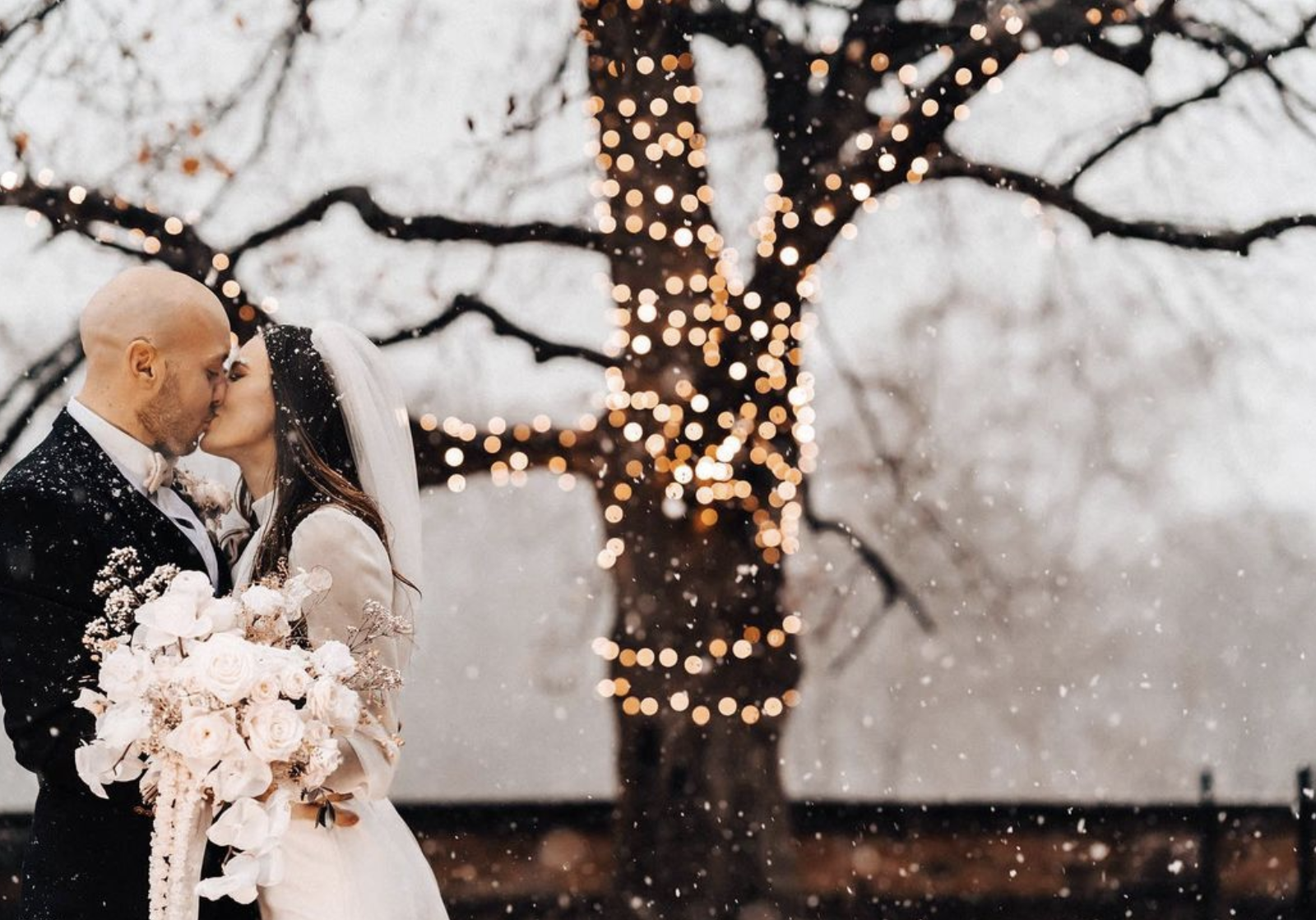 Winter wedding photo at Iscoyd
