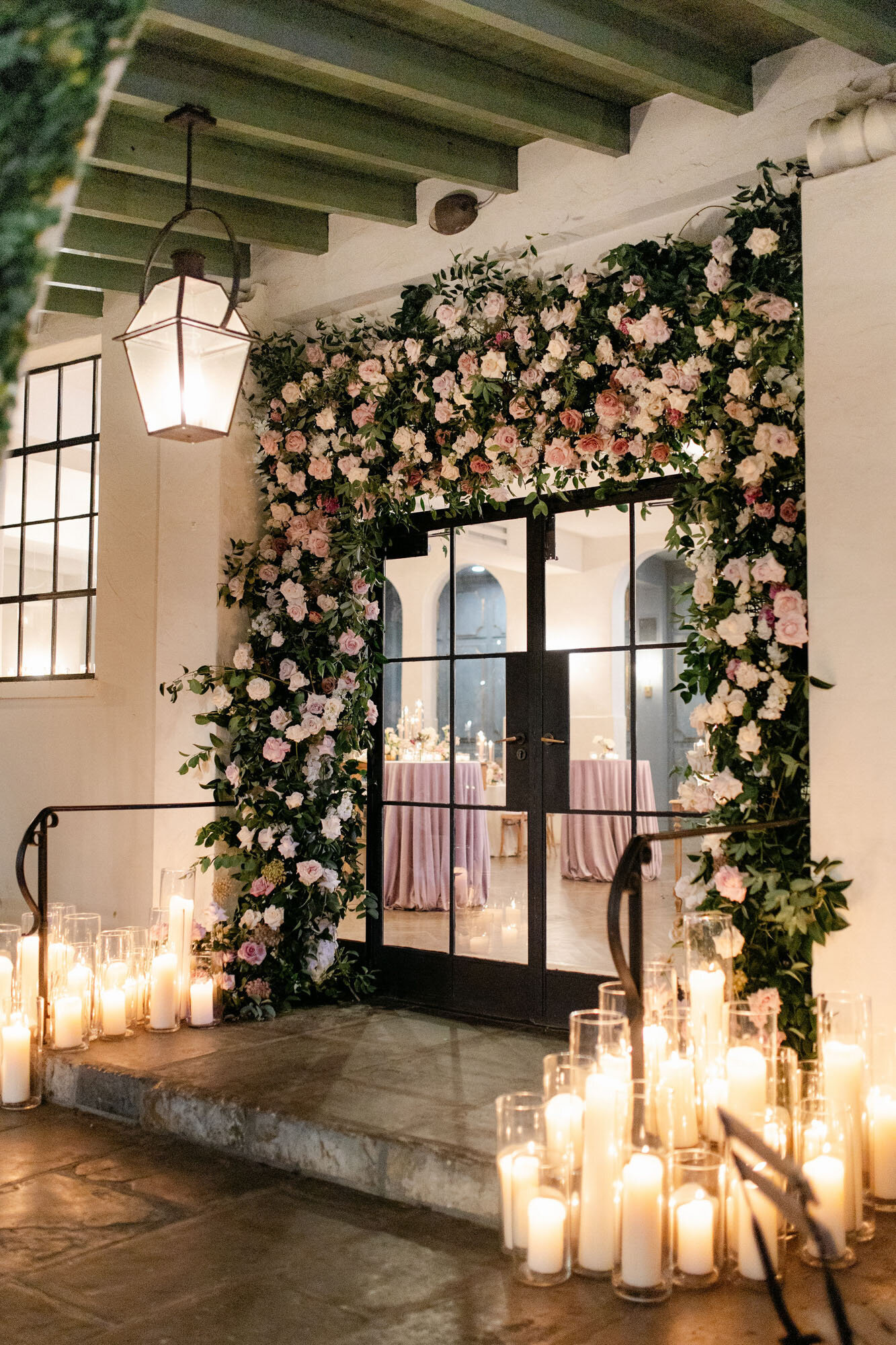 floral wall decor at a luxury wedding