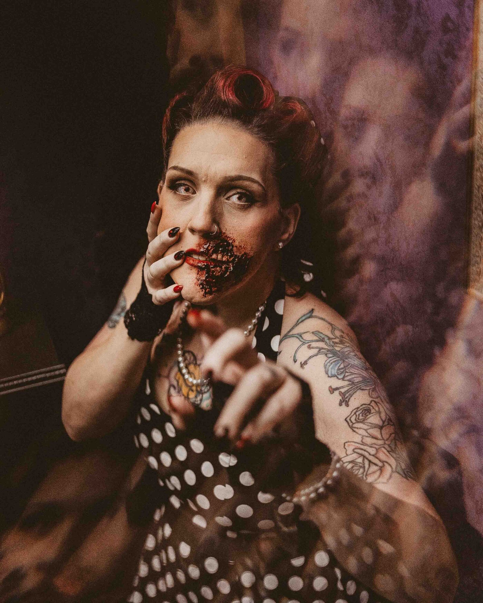 woman with scary make up 