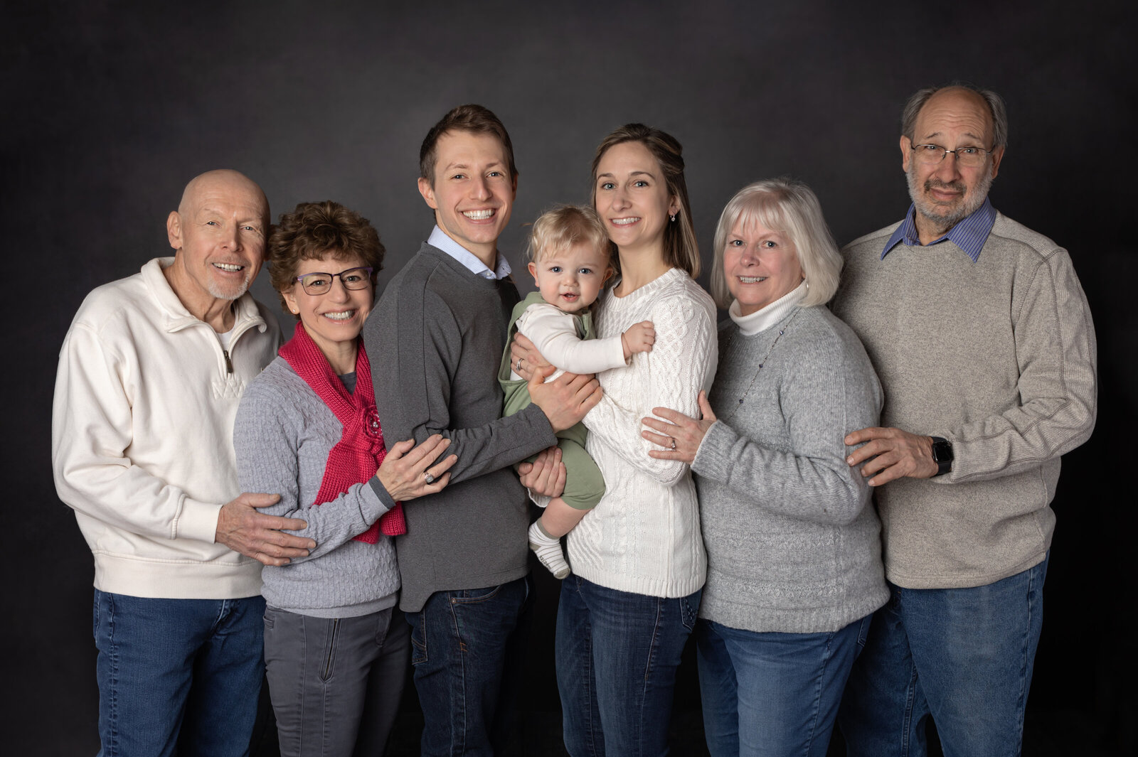 extended family studio portrait