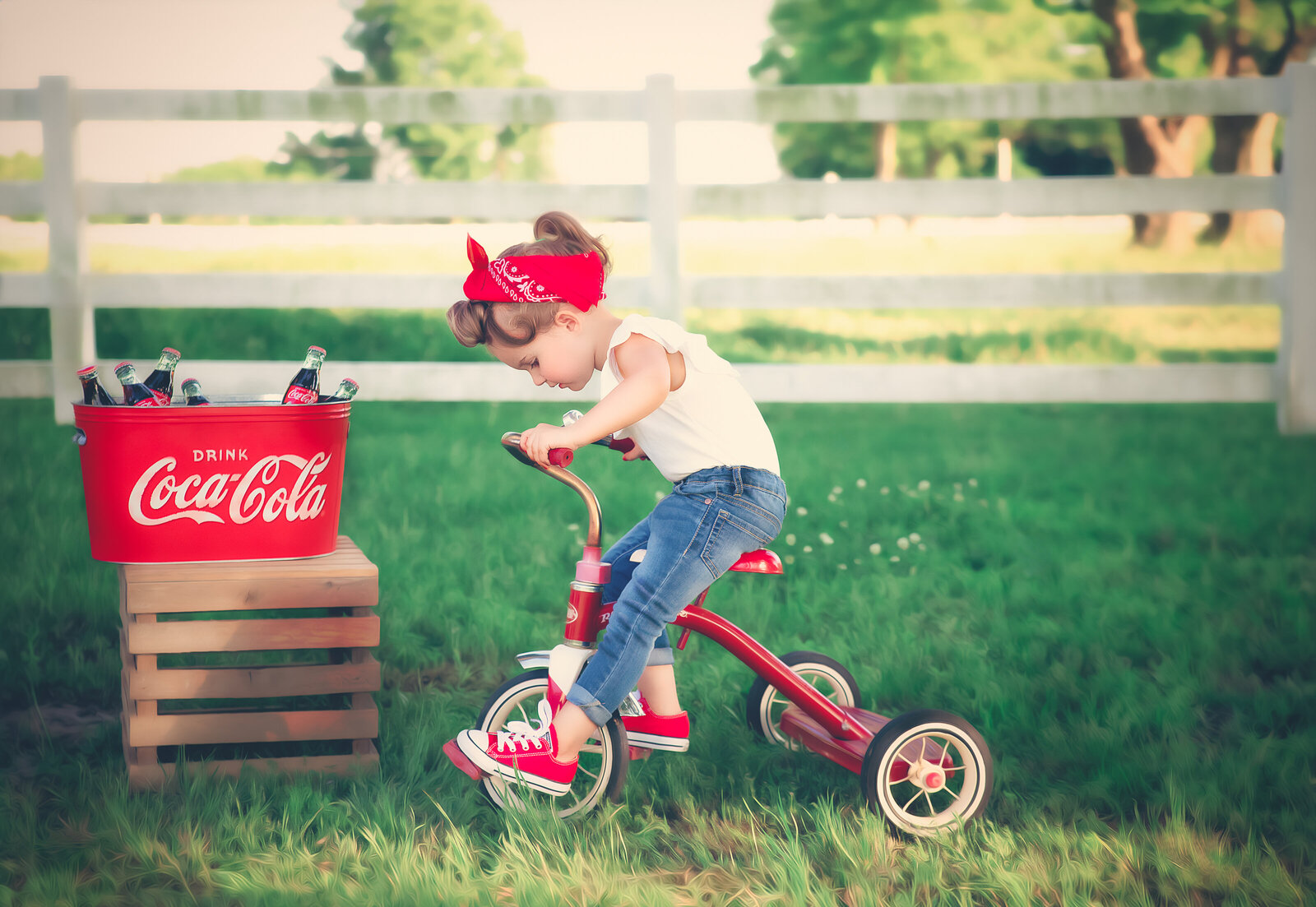 oklahoma  child photography with little girl dressed up in vintage style