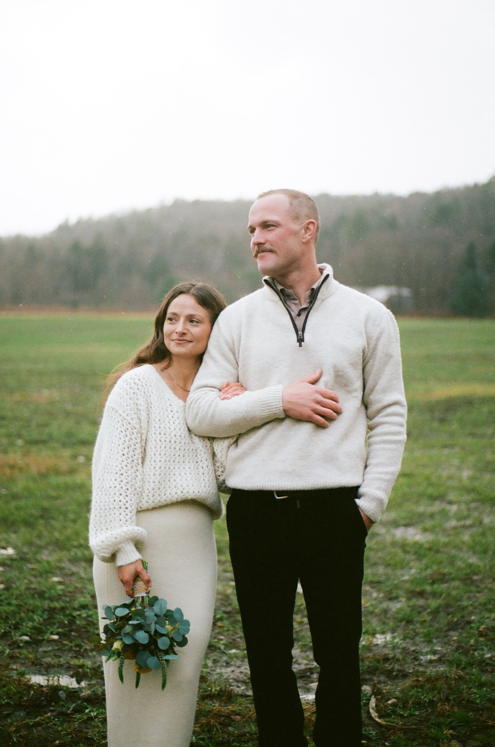 bride and groom at their vermont elopement