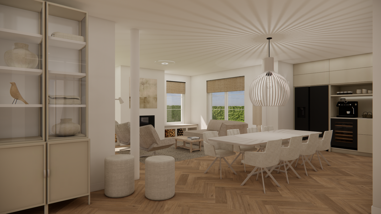 modern art en glazen vazen