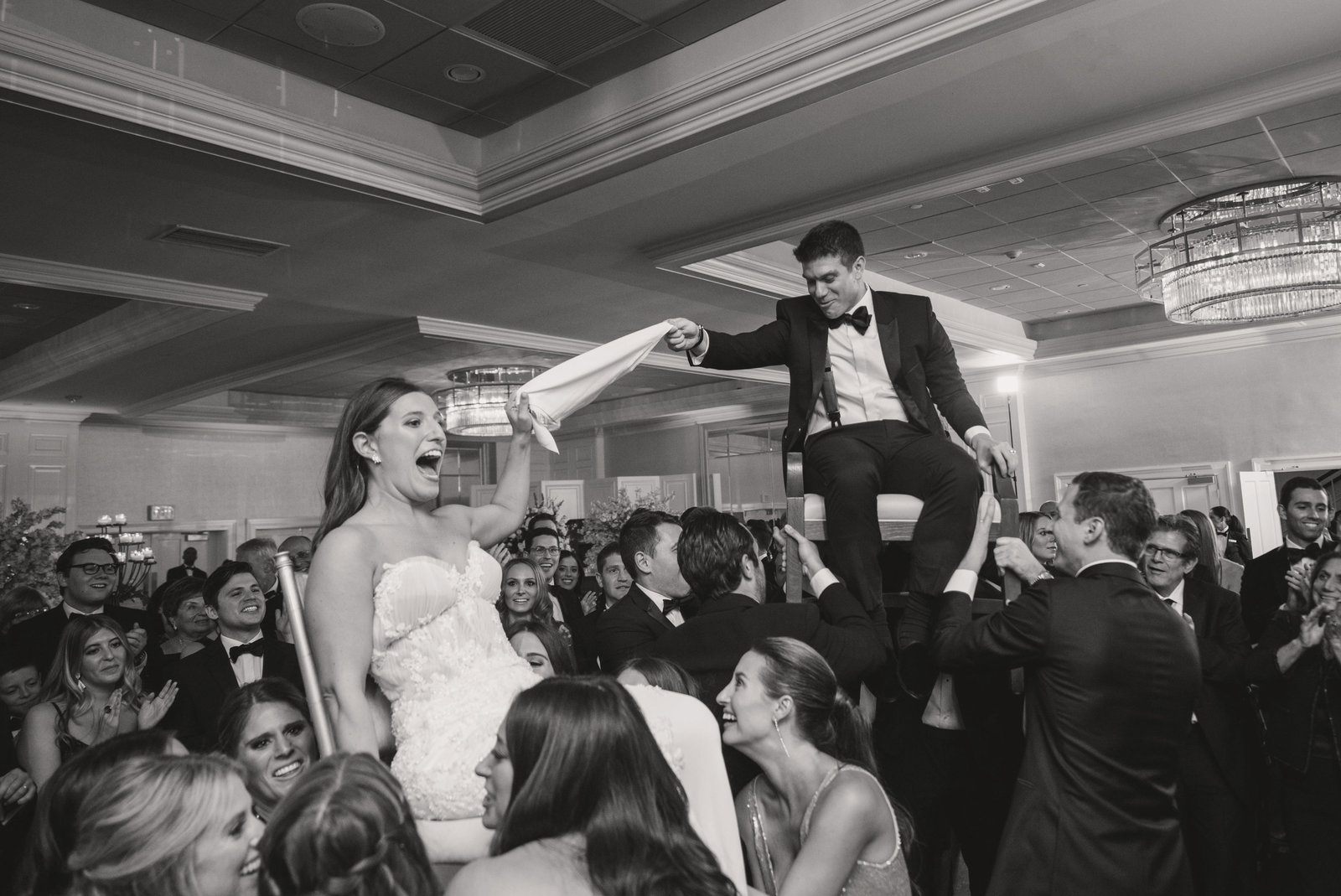 bride and groom during the Horah at Glen Head Country Club