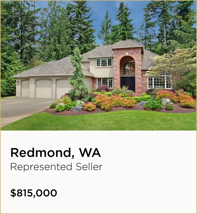 Redmond, WA $815,000 – Represented Seller