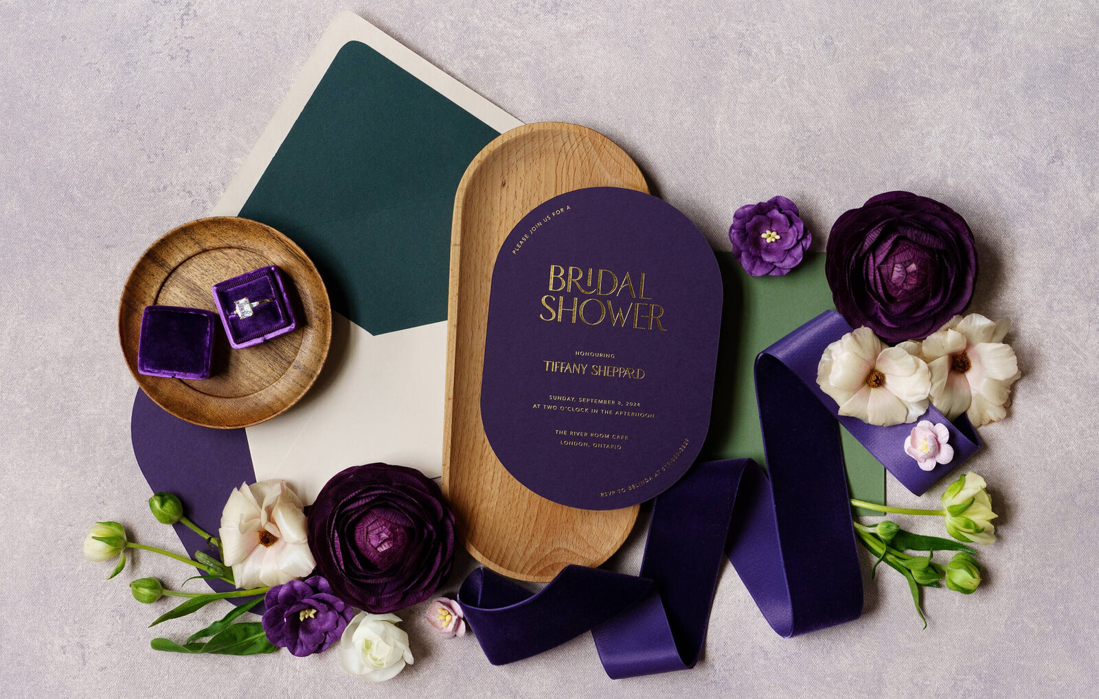 purple-and-gold-foil-wedding-shower-invitation