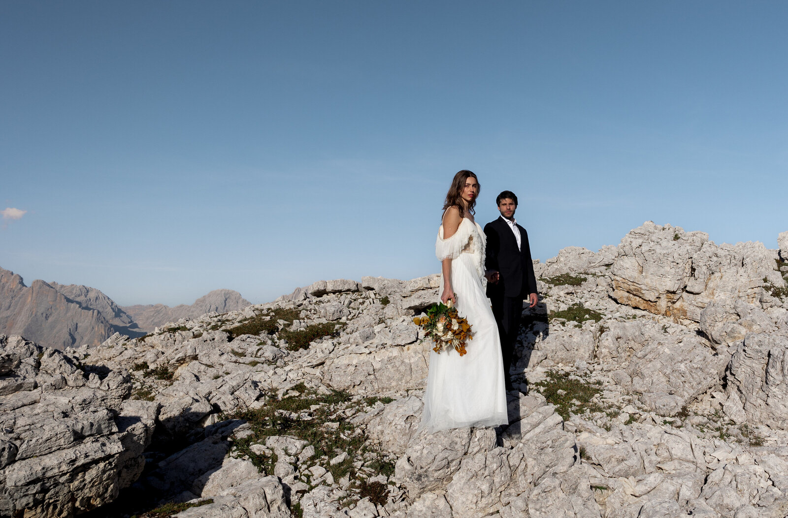 Elopement photos in the Dolomites, Italy. Photos taken by Kollar Photography, Italy Elopement Photographer