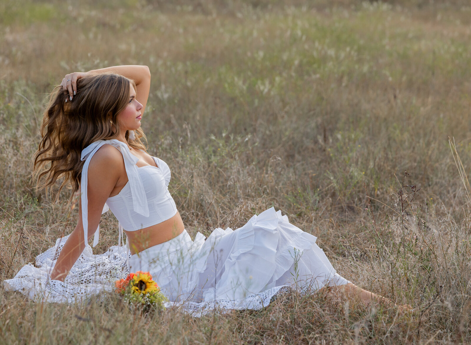 senior girl in field