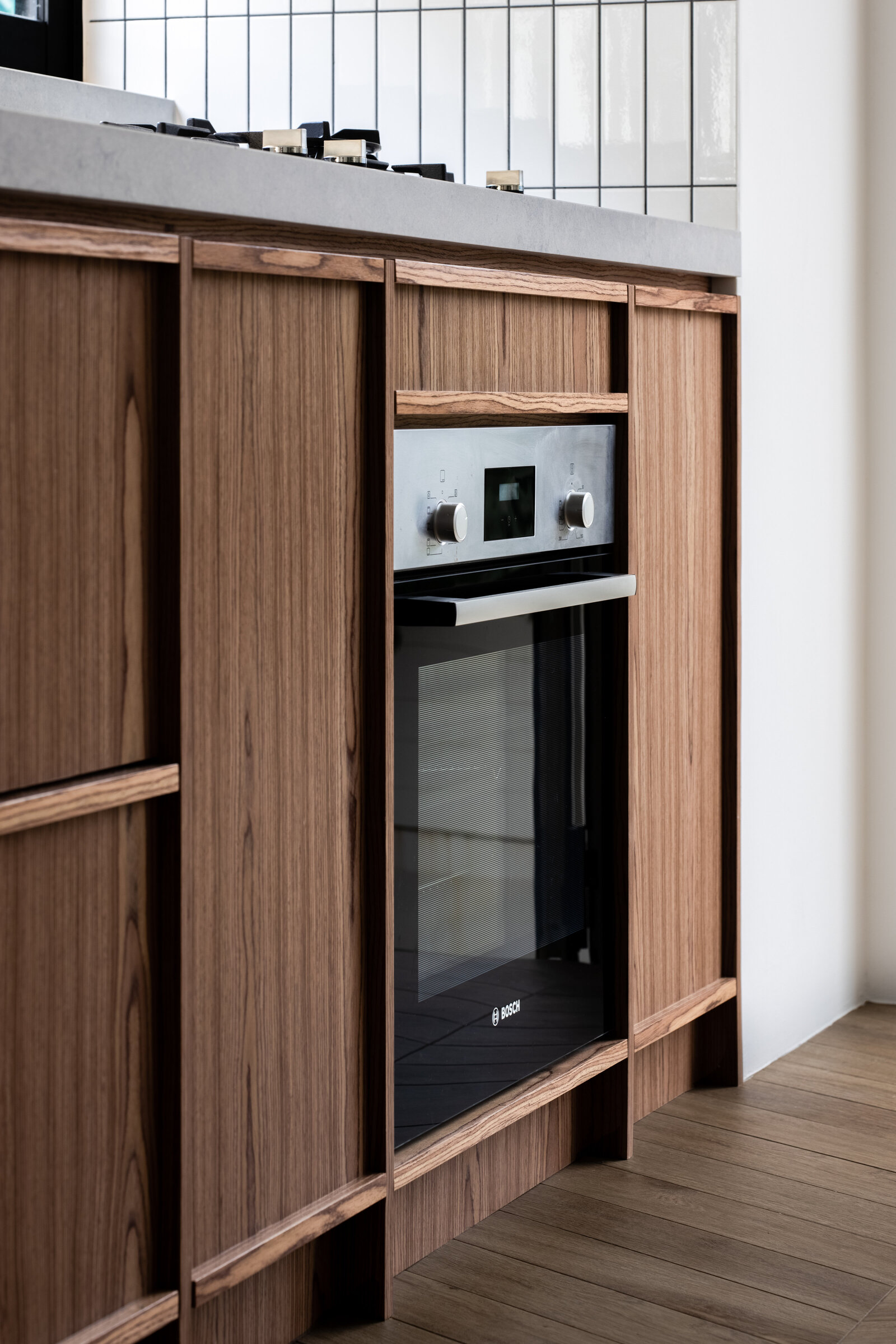 brown & white kitchen view