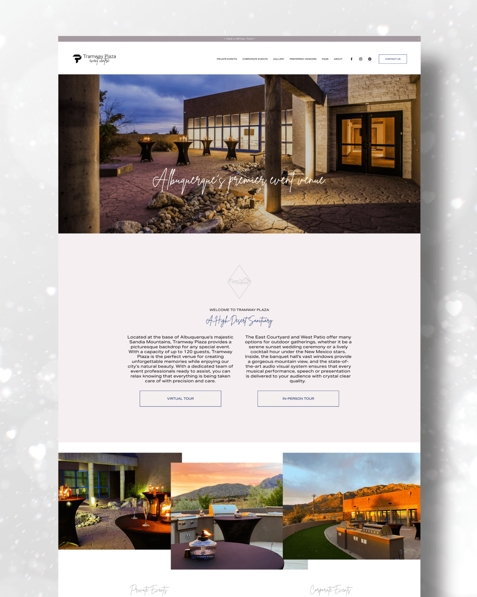 Event Center Website Design