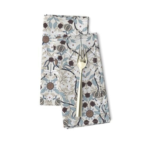 Arts and Crafts Napkins Repeating Pattern summer Cream floral 
