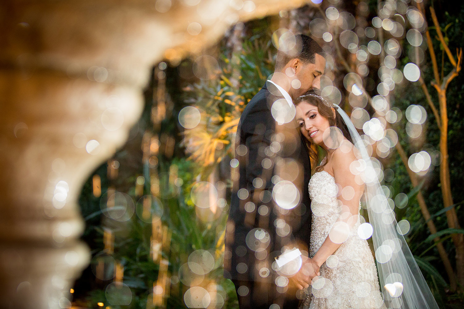 Unique angle for wedding portrait