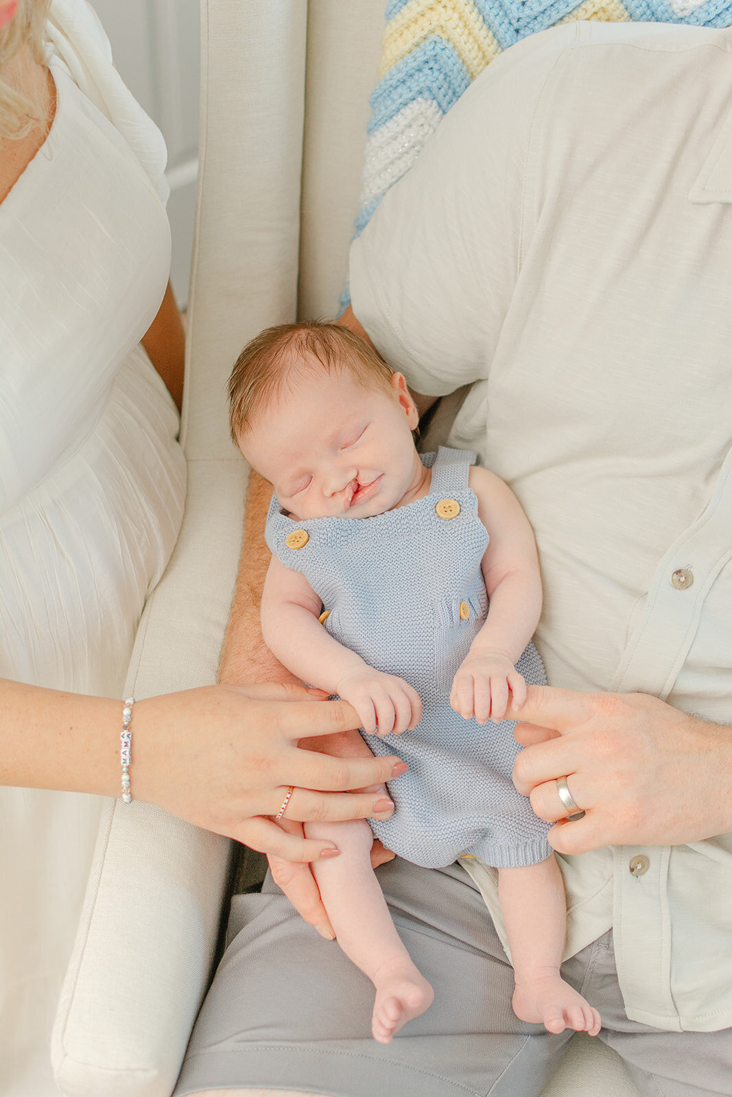 newborn baby boy smiling in Woodbridge, VA