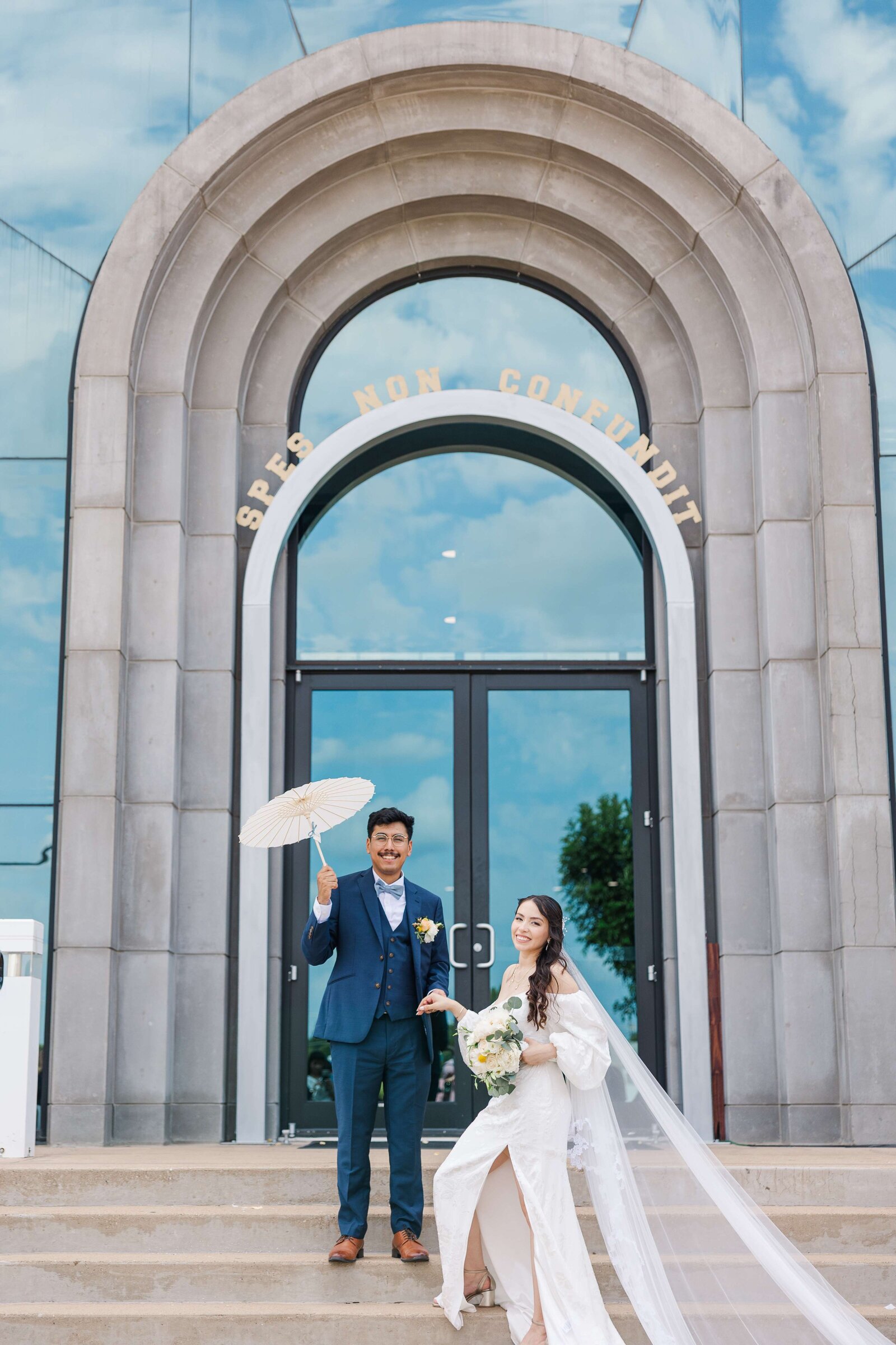 Couple-photoshoot-outside-wedding-venue
