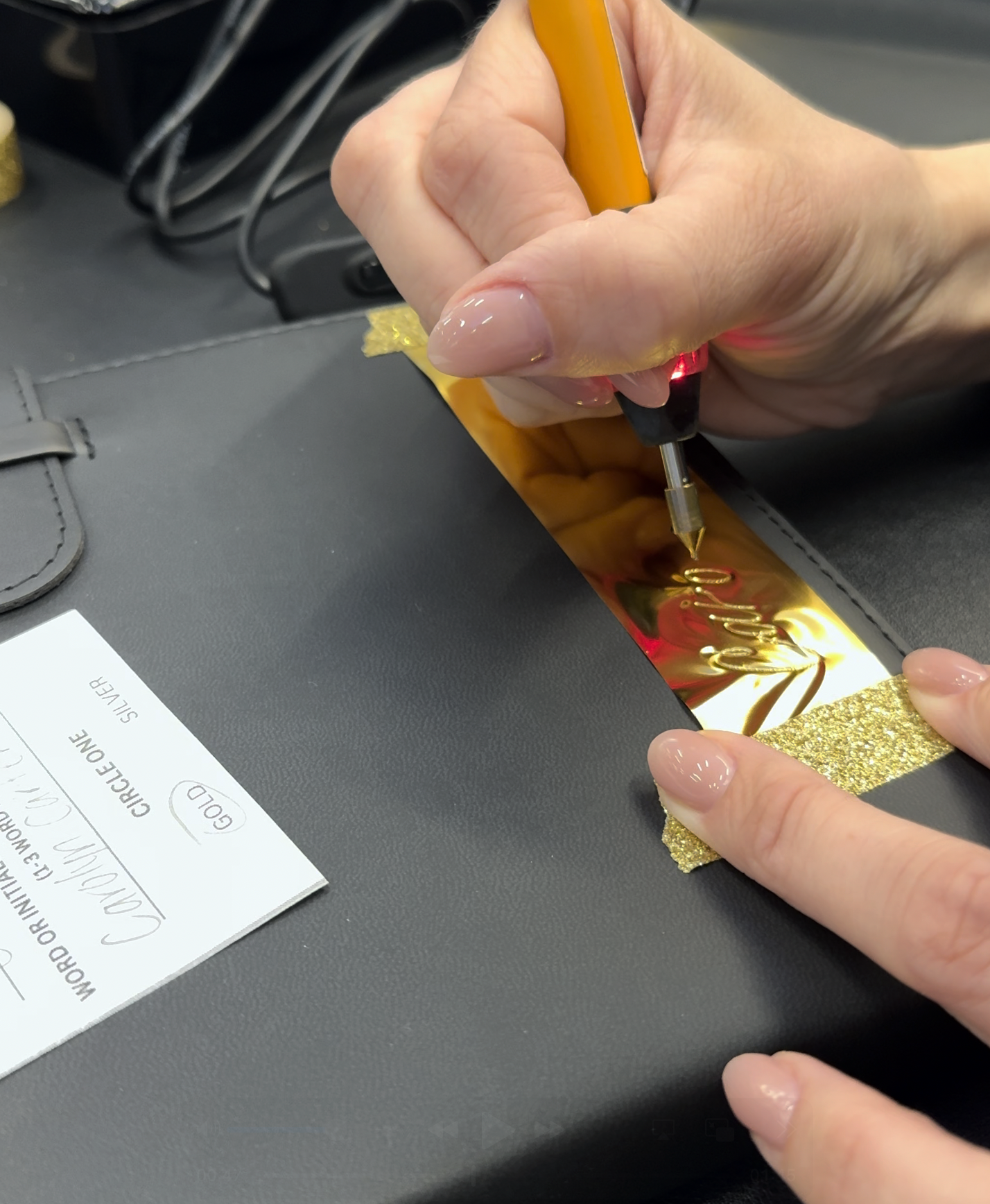 Hot Foiling Process Shot