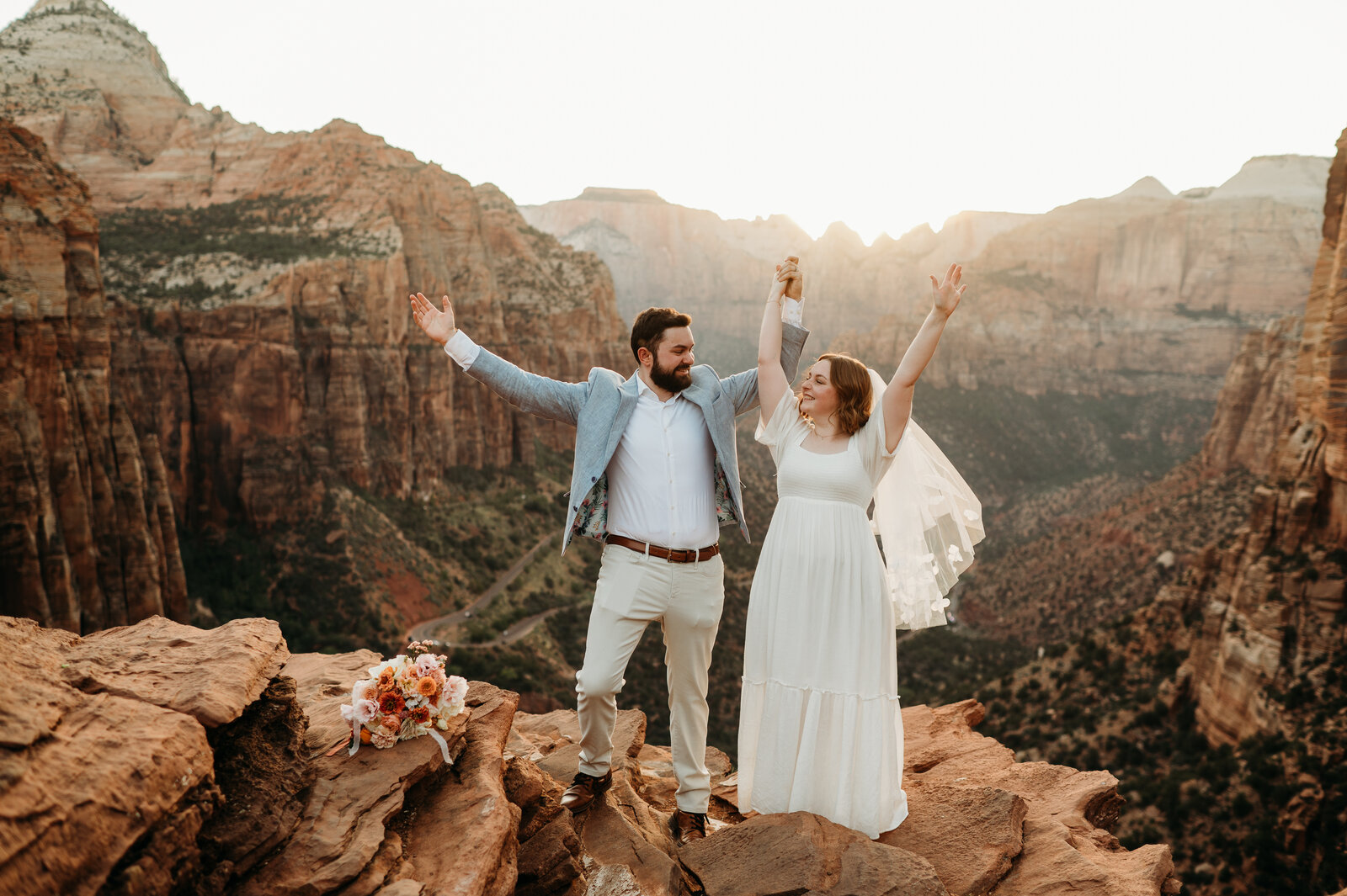 Hiking Adventure Elopement in Southern Utah at Zion National Park