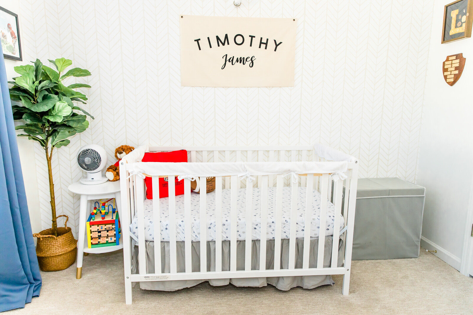 Photo of crib and nursery set up during lifestyle newborn session