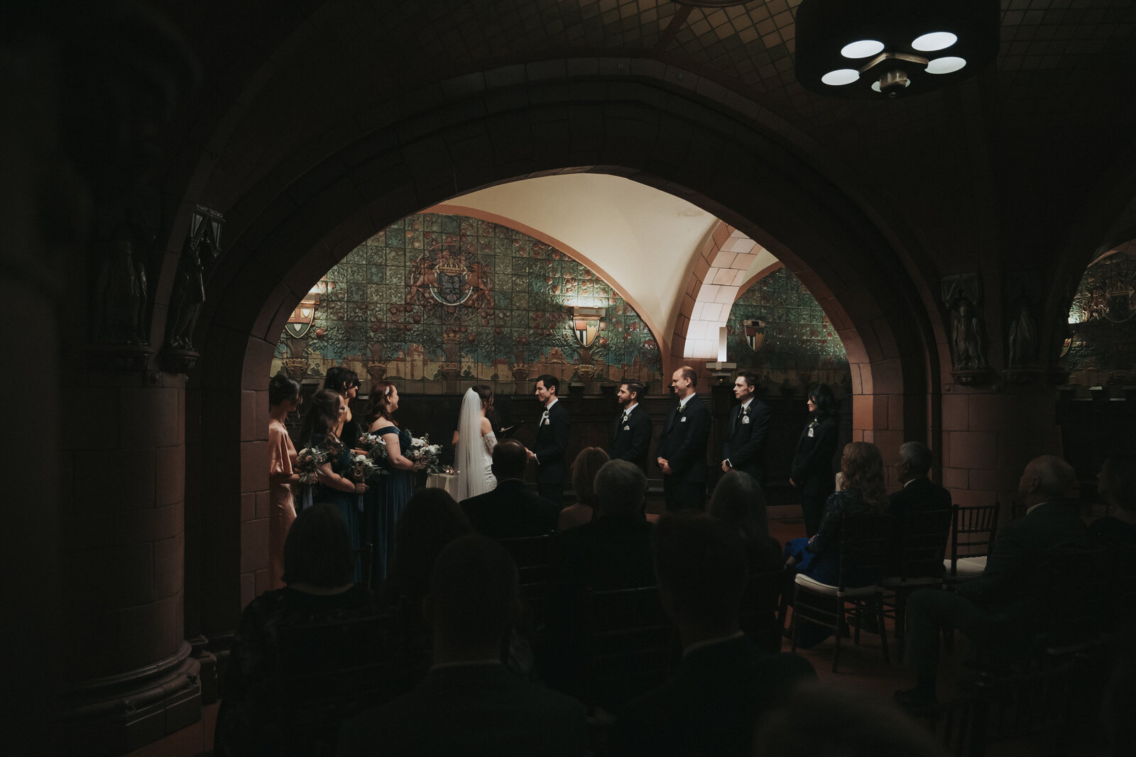 Wedding ceremony in the Rathskeller Room in The Seelbach Hotel
