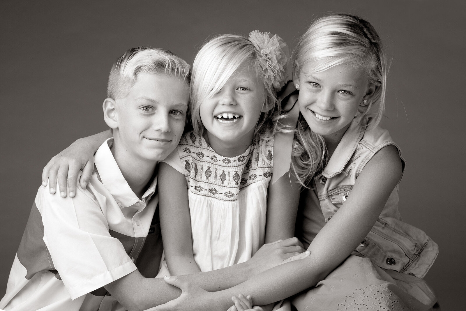 orange county studio kids black and white modern portrait