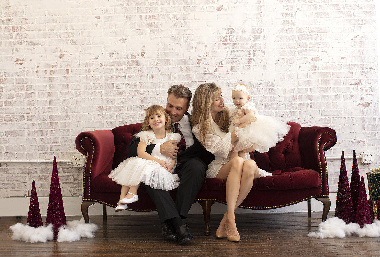 Beautiful family in Dallas Photography studio.