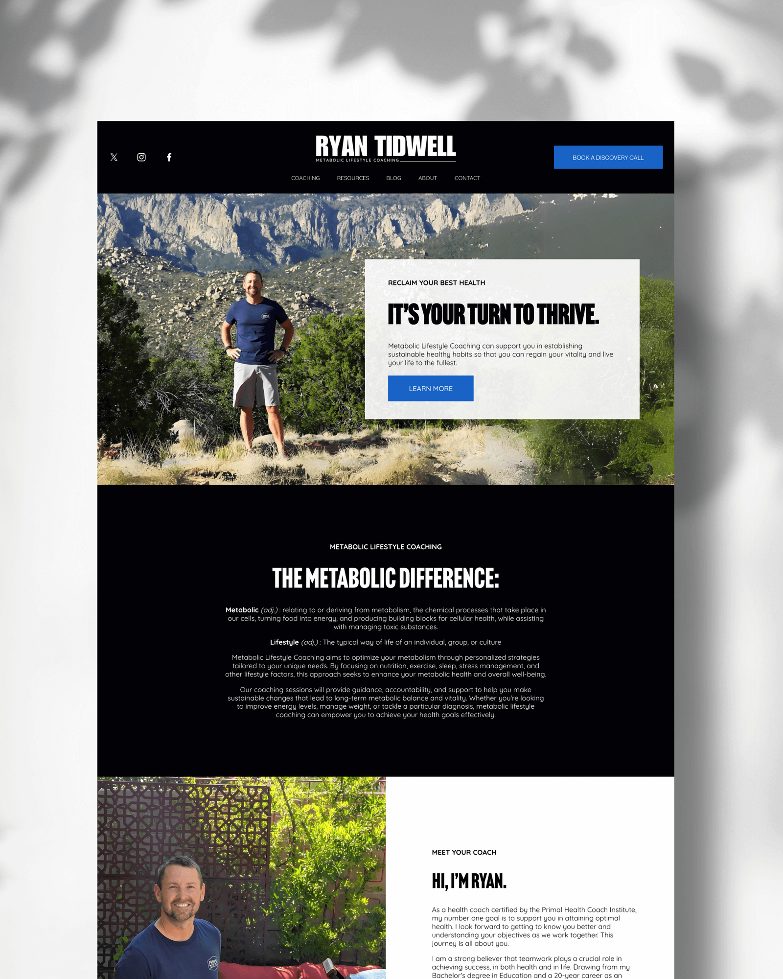 Health Coach Website Design