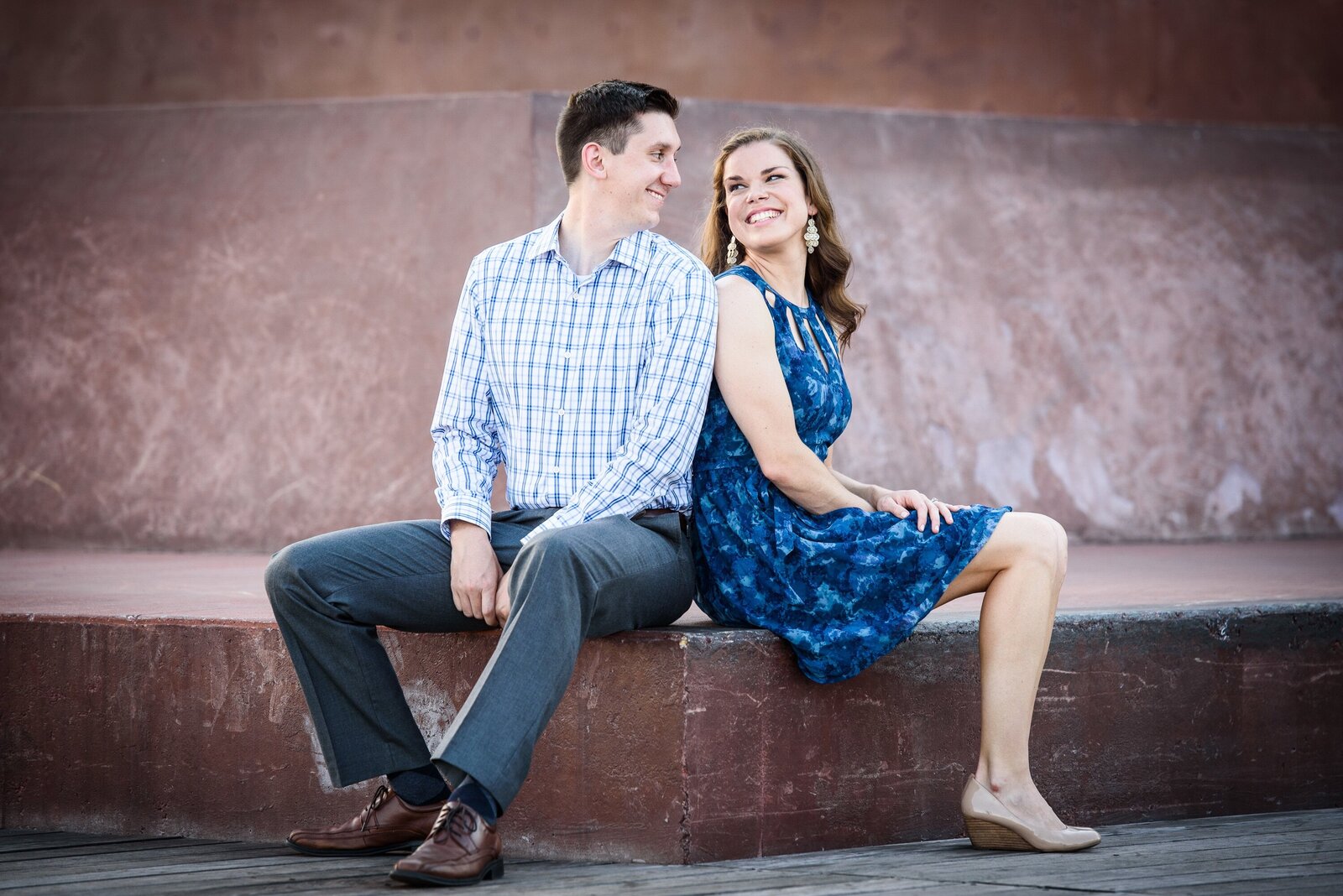 Couple sitting in Crescent Park