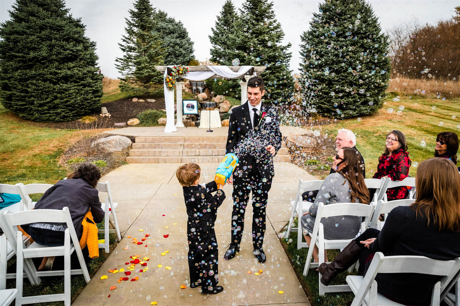 Kid with bubble gun