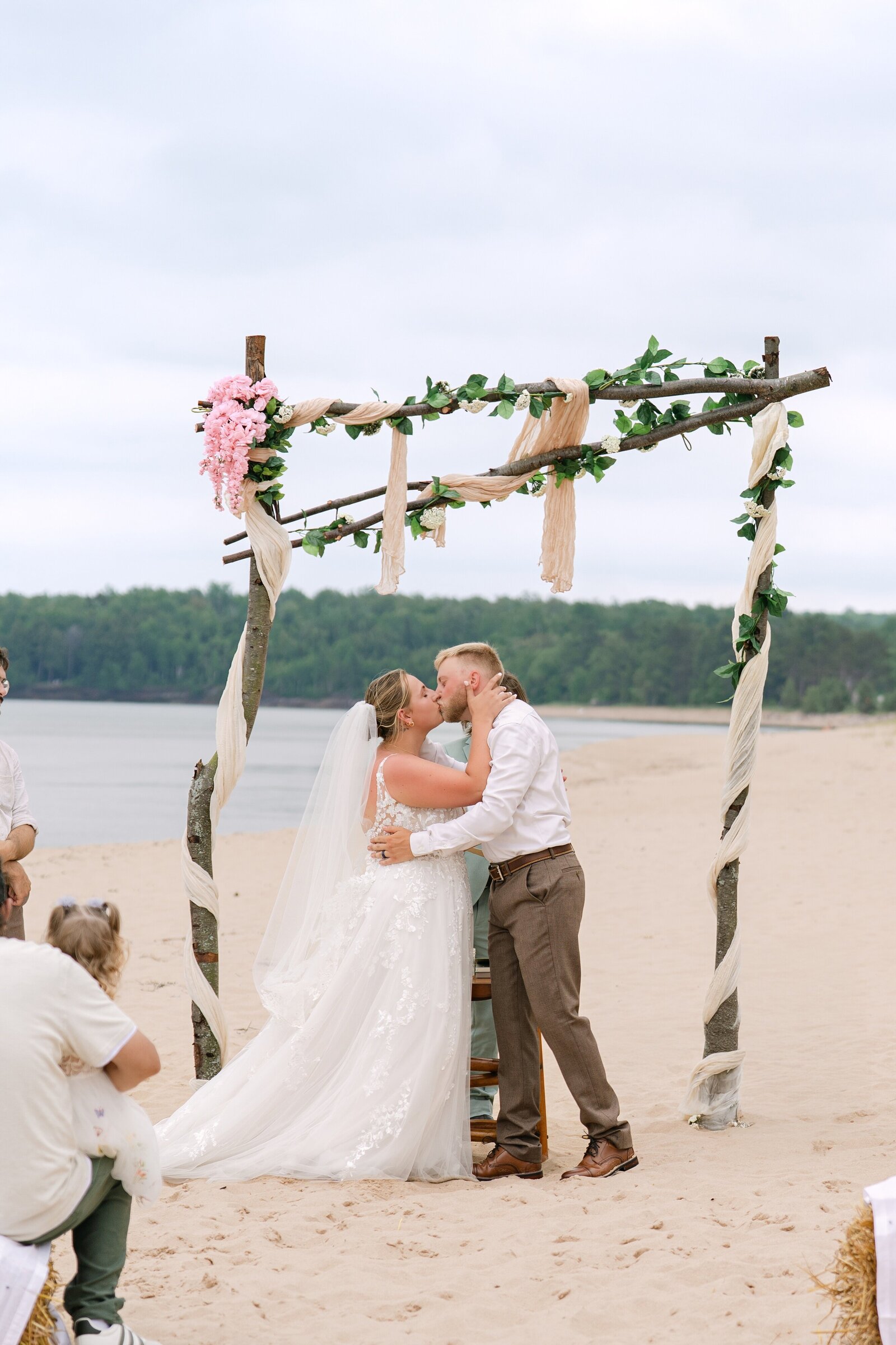 Upper Peninsula Wedding at Au Train Beach in Munising