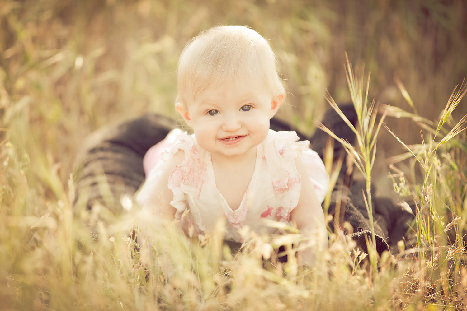 san diego family photography | little girl in a field with fall colors