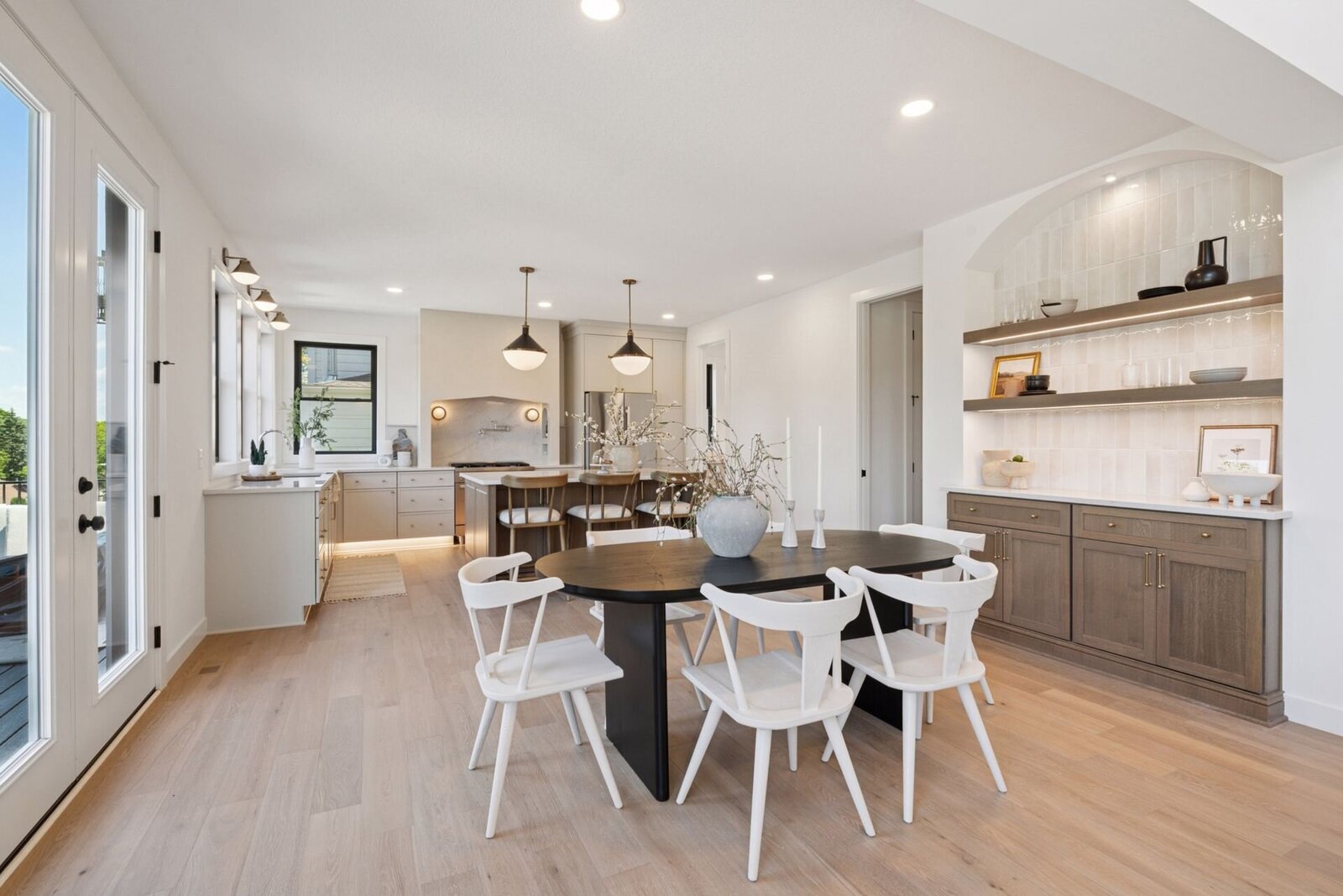 4404 West 58th Street - Dining Room, Built-in Buffet, Walk Out Deck, & Kitchen Showcase