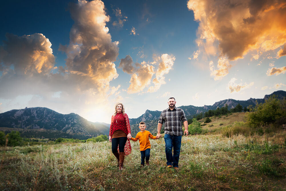 colorful-bold-family-photographer-dreamy-stunning-sky-clouds-mountains-best-family-photographer-boulder-south-mesa-trailhead-colorado