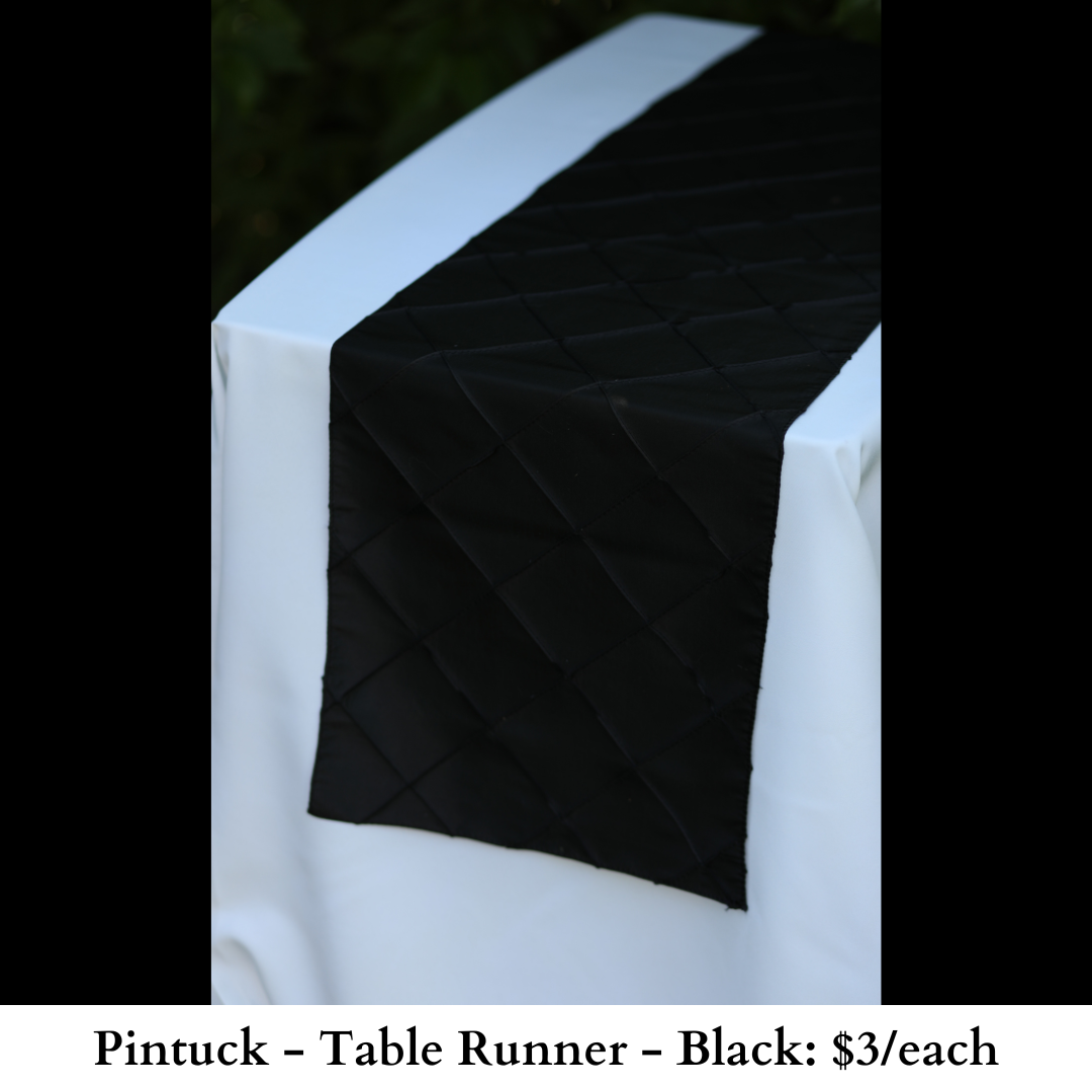 Pintuck-Table Runner-Black-719